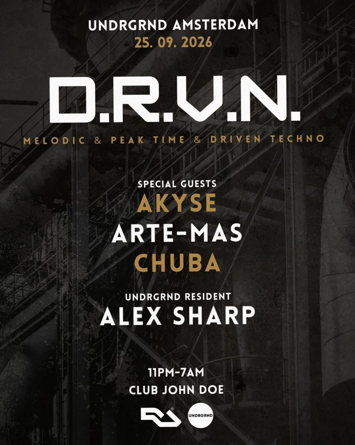 Undrgrnd D.R.V.N. · Club John Doe, Amsterdam · Fri, 25 Sept 2026