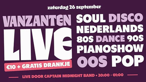 Vanzanten Live 2026 · Van Zantenhal, Nieuw Vennep · za 26 sep 2026